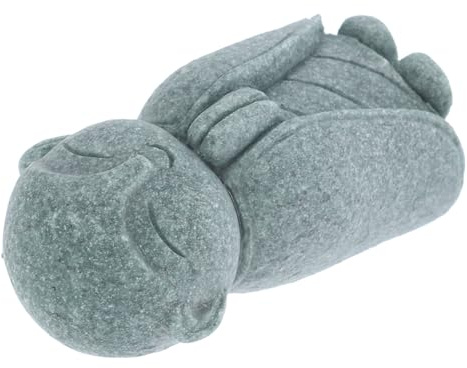 Cabilock Kleiner Buddha Statue aus Bluestone Sand für Garten und Tischdeko | Feine Retro Optik, Detailreiche Gestaltung mit Spiritueller Wirkung, für Freund und Familie