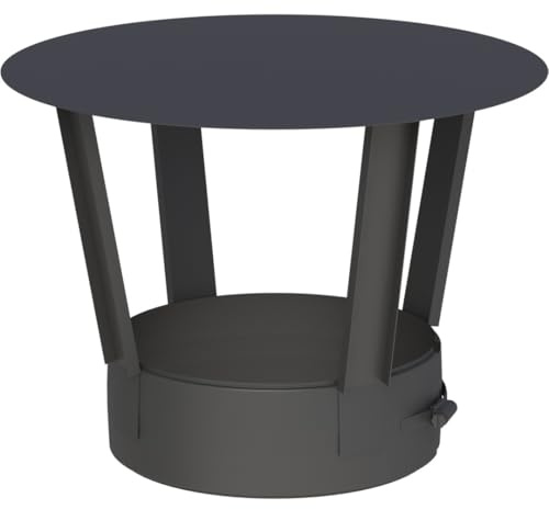 Jeremias DW-Black 150mm Regenhaube Abgasanlage Edelstahl doppelwandig für Öl Gas Festbrennstoffe Schornstein Schutz vor Regen