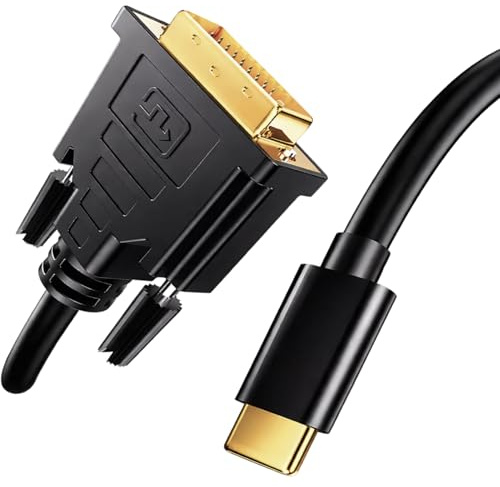 YFYWINSH Câble USB C vers DVI 1,8 m, Thunderbolt to DP 4K Câble USB Type C vers DV -1080p Full HD 60Hz, Connecteur plaqué, Compatible avec MacBook Pro/MacBook USB-C, iMac, Surface Book 2 et Pixelbook