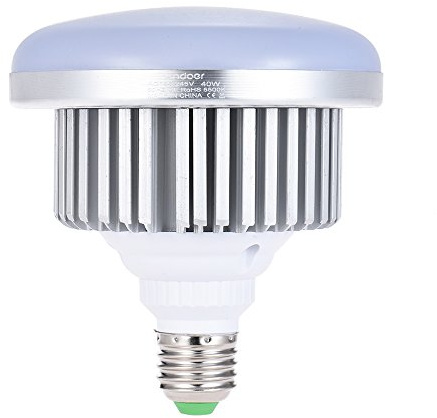 Andoer E27 40W Ampoule LED à économie d'énergie 5500K lumière blanche douce pour Photo Studio Vidéo Home Éclairage commercial
