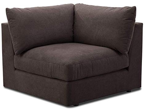 CAVADORE Sofa-Modul Fiona Spitzecke / Ecke für Wohnlandschaft oder XXL-Sessel / 107 x 90 x 107 / Webstoff dunkelbraun