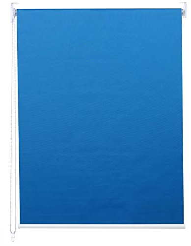 Rollo HWC-D52, Fensterrollo Seitenzugrollo Jalousie, 100x230cm Sonnenschutz Verdunkelung Blickdicht - blau