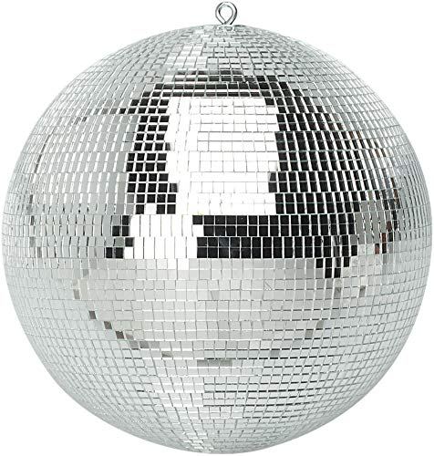 Netagon 300mm (12) Lightweight Ceiling Hanging Mirror Ball Ideal for Disco Halloween Christmas Birthday Party Decor (Silver)