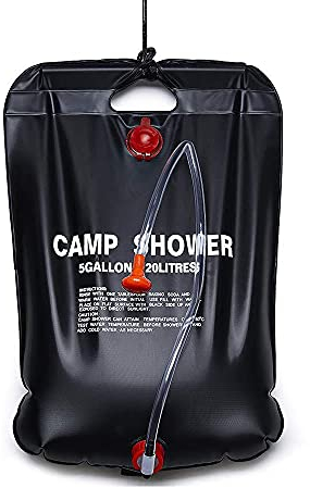 20L Campingdusche Solar Tasche, mit Duschkopf, Schlauch, Griffstange und Seil zum Aufhängen