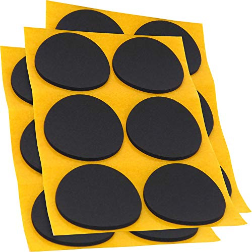 Adsamm® / 18 x Patins antidérapants Autocollants en Caoutchouc cellulaire EPDM/ø 70 mm/Noir/Rond/Patins antidérapants de 2,5 mm d'épaisseur