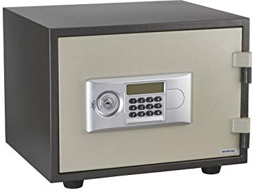 THIRARD - Cassaforte Ignifuga a Posare - Vauban - Acciaio - Resistenza al Fuoco 1h - Chiusura Elettronica a Codice - 2 Catenacci Ø20 mm - 300 x 420 x 350 mm - Grigio - 12 L