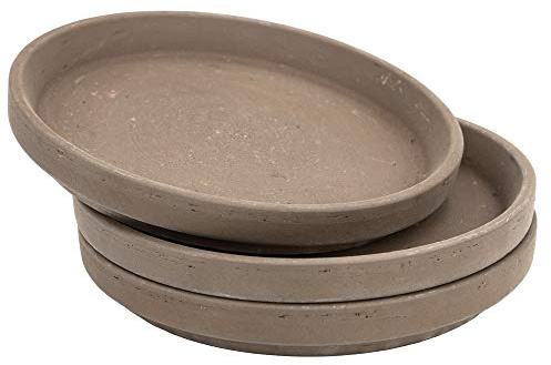 B2S BACK2SEASON Ton Untersetzer 3 Stück Made in Germany Pflanzenteller Teller Terrakotta Übertopf wiederverwendbar rund braun 3er Set (Durchmesser außen 15,6 cm)