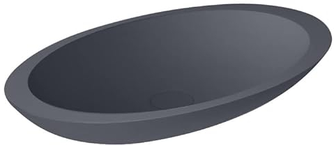 StoneArt Waschbecken Mineralguss Aufsatzwaschbecken Waschtisch Handwaschbecken Waschschale für Bad und GÄSTE WC LC117 59x34cm beton-grau matt