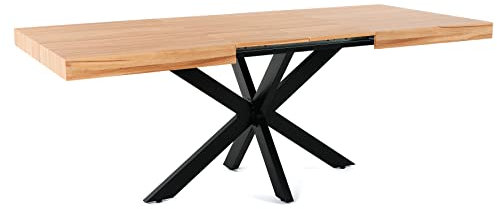 Magnetic Mobel Ausziehbar Esstisch Avia Esszimmertisch Wohnzimmertisch Küchentisch mit Tischgestell Spider (Tischgestell: Industrial (Klarlack), Dunkle Buche)