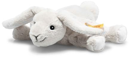 Steiff Kuscheltier Floppy Hoppel Hase, Süßes Stofftier, Jungen, Mädchen & Babys ab 0 Monaten, Friends, Plüschtier 20 cm, Hellgrau, 242694