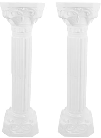 Happyyami Decoración de boda, 2 columnas de pilares romanos de plástico, columnas decorativas de boda, pilar romano, columna griega, columna romana antigua para jardín, decoración de boda