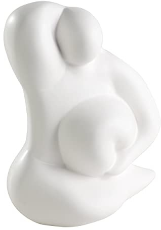 EGLO LIVING Dekofigur Frau Forteau, minimalistische Zimmerdeko | Dekoration für Wohnzimmer und Schlafzimmer, Tischdeko aus Keramik in Weiß, 19 cm