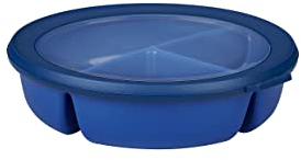 Mepal – Scodella bento bowl Cirqula – Contenitore bento box per frigo, freezer e microonde – 3 scomparti per separare gli alimenti – Contenitore per la preparazione dei pasti – Vivid blue