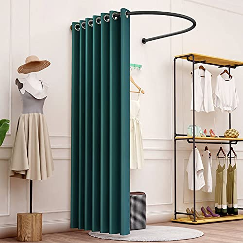 Mobile Dressing Changing Room U-Type Track Locker Room Wall-Mounted Fitting Room Simple Sun Shade for Office Outdoor Activities (Color 3 85X80CM)