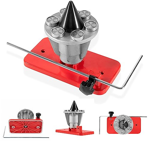 E-cowlboy Präzisionsmesser für Rasenmäherklingen, gleicht Klingen nach dem Schärfen aus - Rot, Metall und Aluminium, Kompatibel mit Stihl/Troy/Husqvarna uvm.