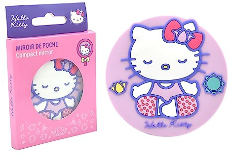 Take Care Hello Kitty, 2 Stück, Taschenspiegel, rund, zusammenklappbar, Reisen, leicht, für Make-up