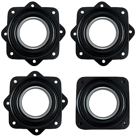 Fayemint 4 Pezzi Piastra Girevole, Cuscinetti Rotanti, Cuscinetti a Sfera Portanti, per Espositori, Giradischi, Armadi TV, Scarpiere Rotanti, Seggiolini Auto, ecc(Nero)