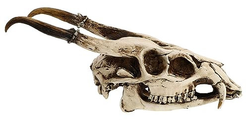 Abaodam Skull Model Decor Resin Viking Style Goat Skull Sculpture Table Ornament for Family and Festive Atmosphere
