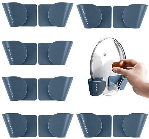 DQZSY Pot Lid Holder 6 Pairs Hanging Pot Lid Organization Lovers, Kitchen Bracket Hanging Holder, Easy Kitchen Adjustable Pot Lid Storage Rack