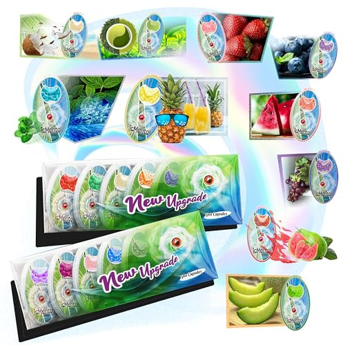 icMentol-10 Flavours Combination Pack, 10 Packs of 100pcs Menthol Ball, Menthol Capsules, Crushballs, Crush Ball