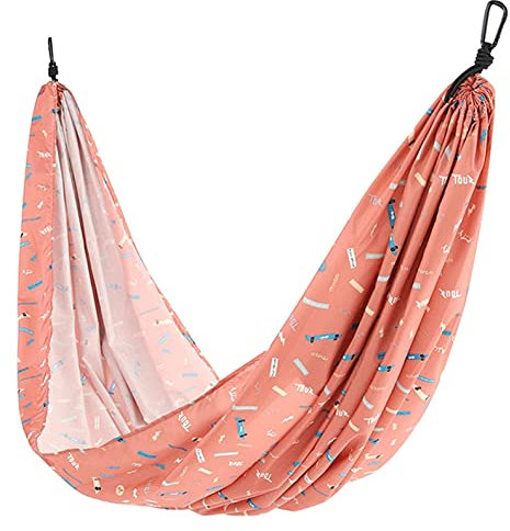 IRYZE Reisehängematte Tragbarer Hängematten-Druck-Hängesessel, verstellbare Haken, einfach zu verstauen, für Garten, Hof, Balkon, Camping, Reisen Hängematte Outdoor (Color : Rosa)