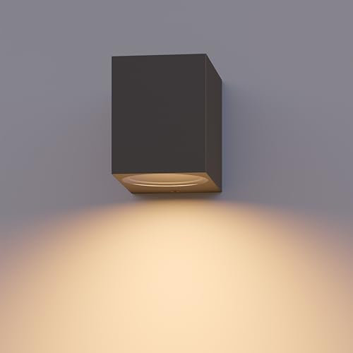 CALEX Applique Sanremo, per esterni & interni, attacco GU10, forma rettangolare, LED Downlight, impermeabile, senza lampadina, Antracite