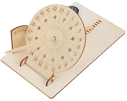 Alipis DIY Reloj de Sol de Madera Científico para Montaje Educativo y Duradero para