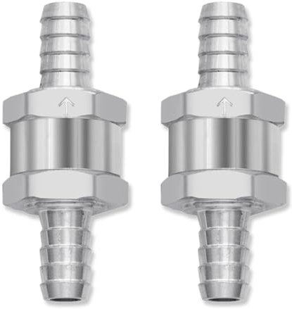 Lot de 2 clapets anti-retour unidirectionnels pour conduite de carburant en alliage d'aluminium pour conduite de carburant essence, diesel, huile, eau (10 mm)