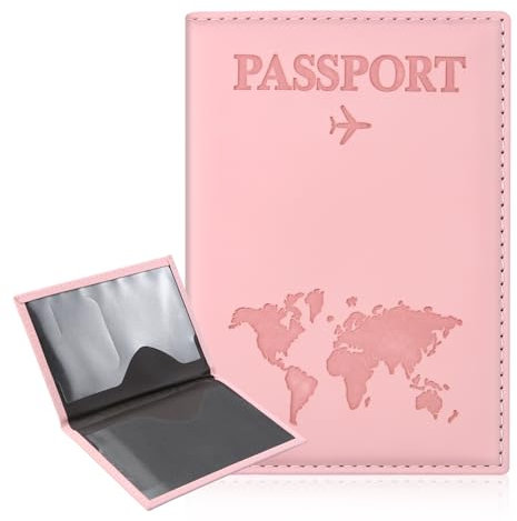 ILIYAH Reisepasshülle Reisepasshülle Reisebrieftasche Reisepasstasche Britische Reisepasshülle Reisepasshülle Reisepasstasche, Rose, Minimalistisch