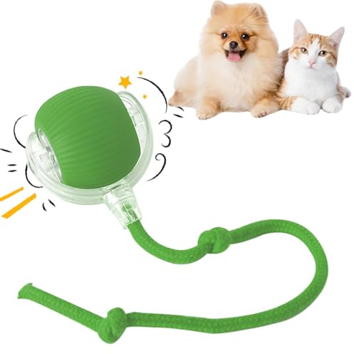 Interaktives Katzenspielzeug Katzenball, Katzenspielzeug Elektrisch Katzenball, Katzenspielzeug Selbstbeschäftigung, Automatisch Rollender Intelligenz Katzenspielzeug Ball für Katzen Hunde (Grün)