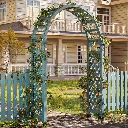 Vzhrvd Treillis De Jardin en Bois, Tonnelle De Jardin en Bois, Arche De Fête De Mariage, pour Cérémonie, Jardin, Pelouse, Arche De Jardin De Mariage pour Plantes Grimpantes(Haze Blue)