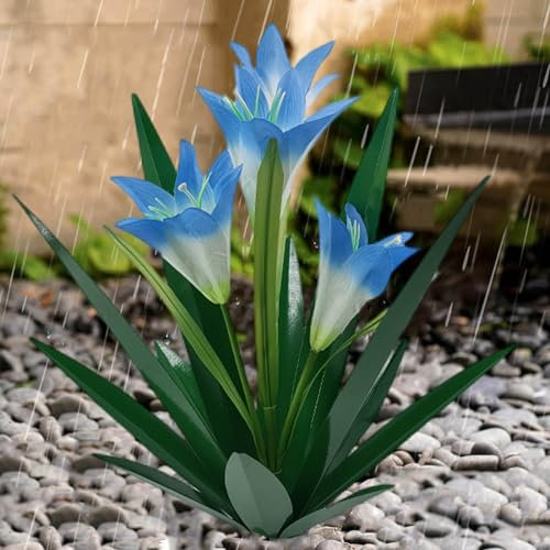 Pianta di agave in metallo da 65 cm, agave in metallo dipinta a mano rustica fai da te, decorazione per la casa, giardino, cortile, scultura, prato, arte per la casa, ornamenti da giardino (blu