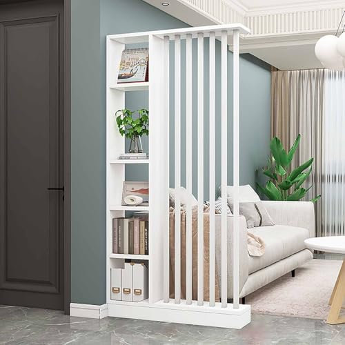 Raumteiler Säule Boden bis Decke Modern Freistehend Holz Sichtschutz mit Ablagen für Wohnzimmer - Eingangshalle Trennwand