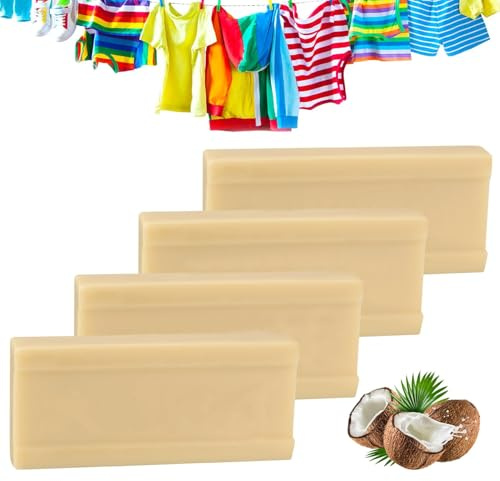 4Pcs/200g Powerful Laundry Soap Bar for Clothing Shoes Carpet Stain Removing Cleaning,Long Lasting Fragrance Underwear Cleaning Soap Bar for Stains