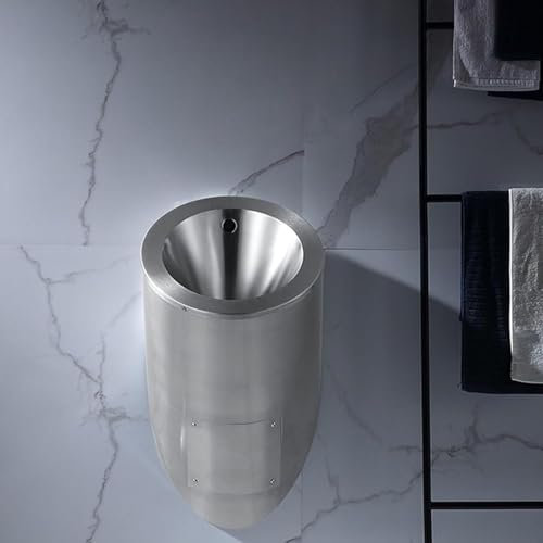 Urinales pour Hommes Mont Mural Proof de déversement d'urinoir Masculin, Urinoir en Acier Inox 304, Chasse D'eau Automatique a Induction pour Salle de Bain Ktv Prison Bar Hôtel,Silver
