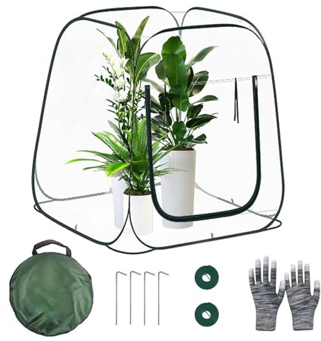 Pop Up Gewächshaus Klein Überwinterungszelt,Pop Up Pflanzenschutzzelt,Kleines Gewächshaus für Pflanzen, Mini Gewächshaus für Balkon,Kleines Winterzelt zum Schutz von Pflanzen und Blumen