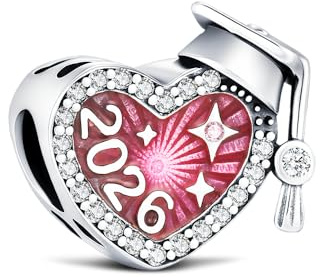 KEQ 2026 Cuore Per Laurea Diploma Charm Compatibili con braccialetti e collane europei,Donna Charme per le donne nella stagione delle figlia nipote