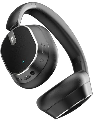 MMWOWARTS Hybrid ANC Over-Ear Headphones – Bluetooth 6.0, 60H Battery, Hi-Res Audio, Deep Bass, Memory Foam Ear Cups (Black)