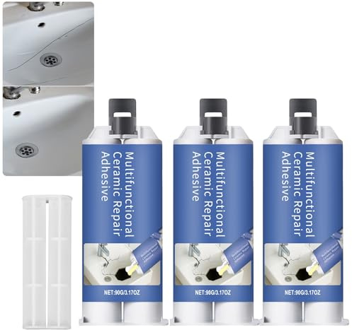 Colla di riparazione ceramica multifunzionale, set di riparazione di piastrelle in ceramica, forte adesione per porcellana, ceramica, vasche da bagno, piastrelle, crepe, resistente alle alte