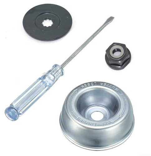Juego de mantenimiento de adaptador de hoja para recortadoras de cuerda con arandela de empuje y tuerca de collar de placa de conductor y llave de 5 mm en L