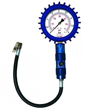 Manomètre la pression des pneus TVR Professional vérifié - Diamètre du cadran 100 mm BLEU