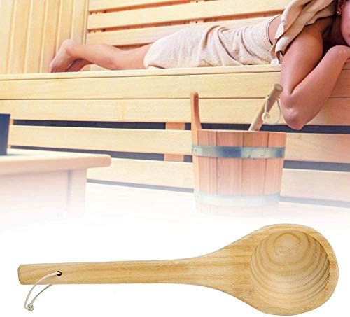 Wifehelper Sauna Single Wooden Spoon, Handmade Wooden Bath Ladle Sauna Spoon Multipurpose Water Dipper Spoon Sauna Accessories for Sauna SPA Kitchen