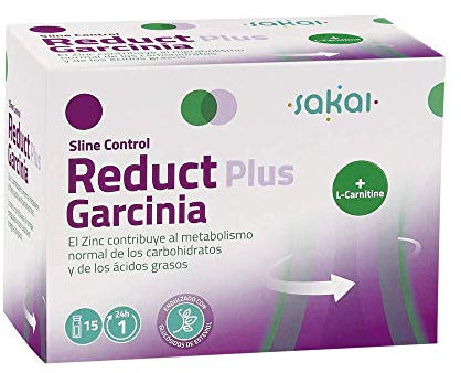 Sakai – Sline Control Reduct Plus Garcinia Cambogia + Zinc + L-Carnitina. Quemagrasas potente, saciante, termogénico y previene la retención de líquidos. Complemento alimenticio