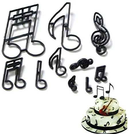 10pcs Notes Cutter Set, Cake Decorating Cupcake Topper Cutters, Cake Decorating Tools Baking Cupcake Mold