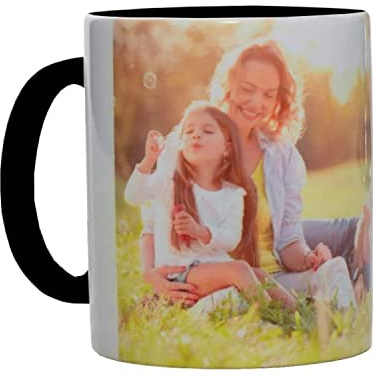 Tazza Personalizzata con Foto e Testo per ricordi e momenti speciali | Mug Nera 300ml in ceramica stampata in Italia. Uso microonde sicuro. Regalo personalizzabile con foto HD.