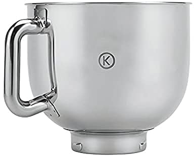 Kenwood KXT0060S - Ciotola per miscelazione con manico capacità 5 l, compatibile con robot da cucina kMix, lavabile in lavastoviglie, in acciaio inox