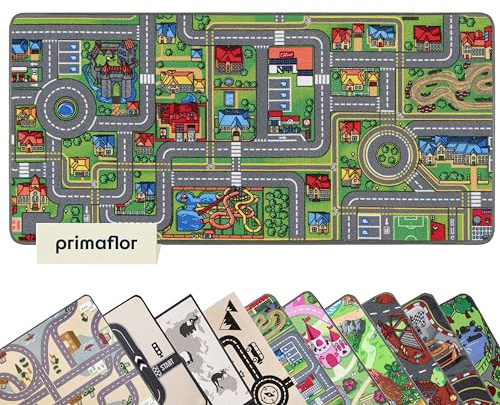 Primaflor Interaktiver Kinderteppich - 200 x 300 cm, Streets, Made in Europe mit Straßenmotiv, Hochwertiger Straßen-Teppich für Kinderzimmer, für Jungen & Mädchen