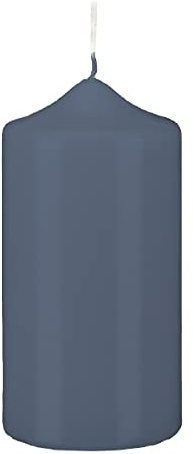 Stumpenkerzen Stumpen Kerzen Pacific Blue Blau/Grau 6 x Ø 4 cm, 12 Stück getauchte Spitzkopf in RAL Qualität