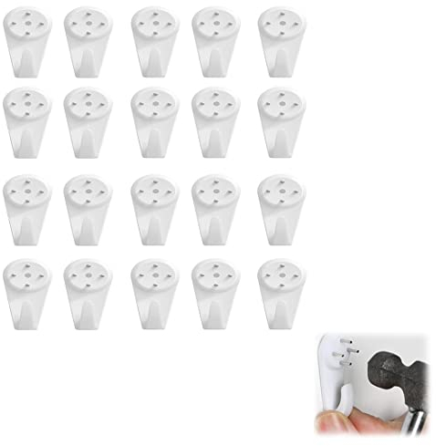 LICHUAN 20 pcs Spurenlose Wandhaken, Bilderhaken Wandhaken, Wandbild Haken, Bilderhaken Ohne Bohren Bildaufhänger, für Hart und Trockenbauwände zum Aufhängen von Bildern, Uhren, Rahmen