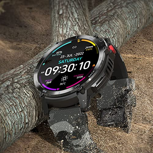 Cuifati Smart Watches für Männer, Outdoor-Militär-Smartwatches 1,6 Zoll Ultra HD LCD, Sportuhr mit Fitness-Tracker, für für und Android-Telefone